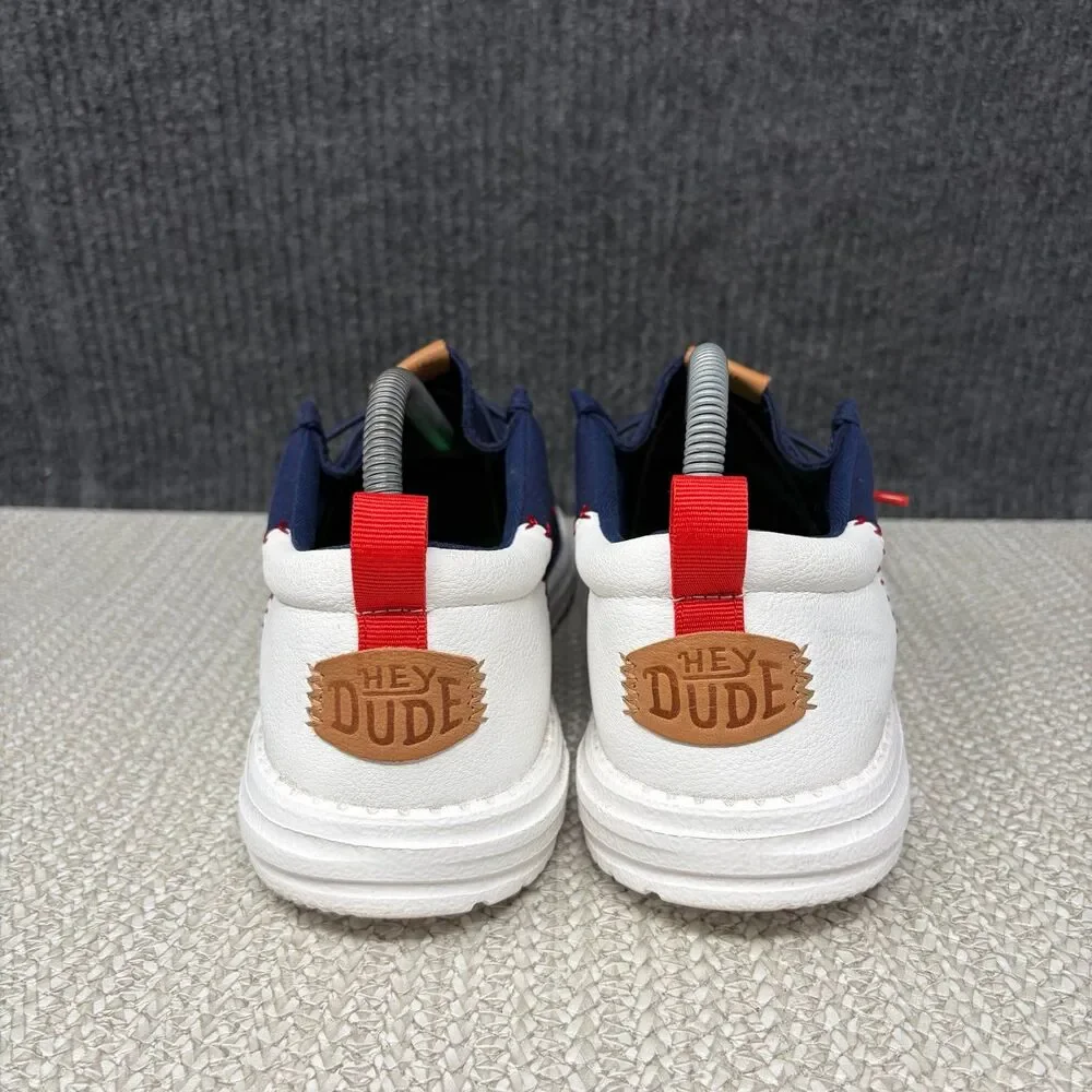 Hey Dude Wally Funk MLB Boston Red Sox Slip On Shoes Navy Blue White Mens 8 US